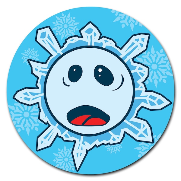 Snowflake Shocked Circle Vinyl Laminated Decal